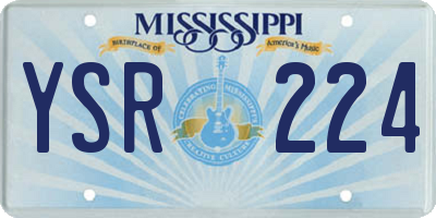 MS license plate YSR224