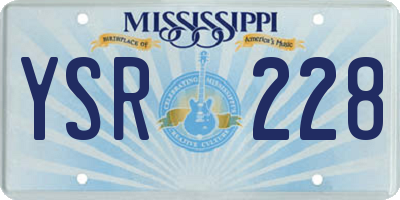 MS license plate YSR228