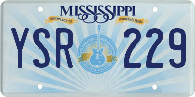 MS license plate YSR229