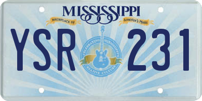 MS license plate YSR231