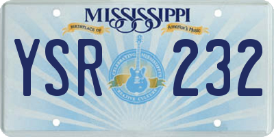 MS license plate YSR232