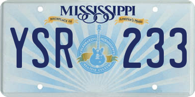 MS license plate YSR233
