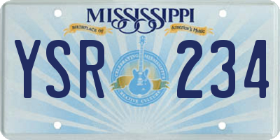 MS license plate YSR234