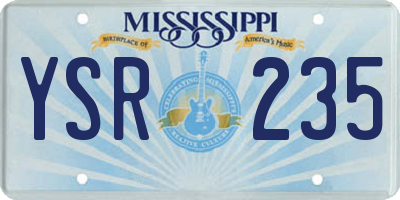 MS license plate YSR235