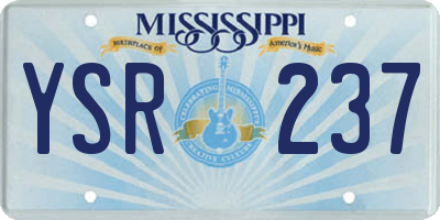 MS license plate YSR237