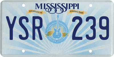 MS license plate YSR239