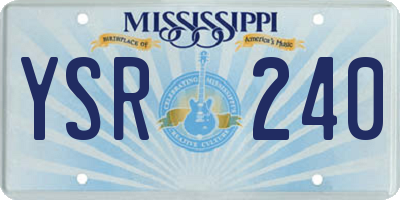MS license plate YSR240