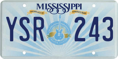 MS license plate YSR243