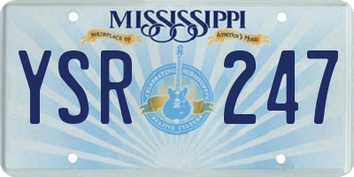 MS license plate YSR247