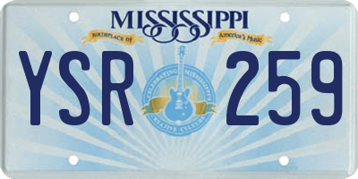 MS license plate YSR259