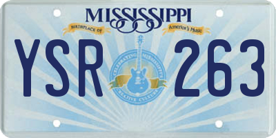 MS license plate YSR263