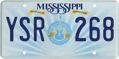 MS license plate YSR268