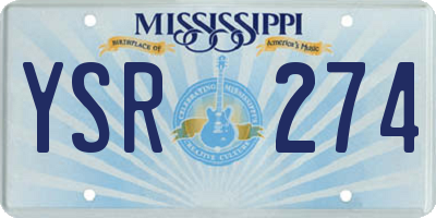 MS license plate YSR274