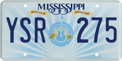 MS license plate YSR275