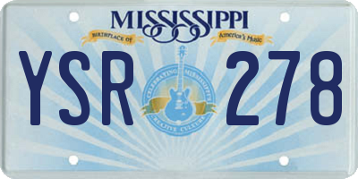 MS license plate YSR278