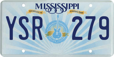 MS license plate YSR279