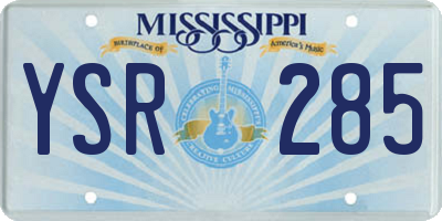 MS license plate YSR285