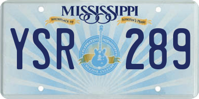 MS license plate YSR289