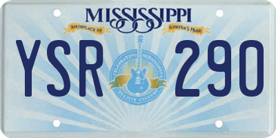 MS license plate YSR290