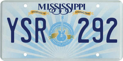 MS license plate YSR292