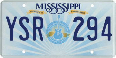 MS license plate YSR294
