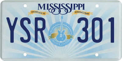 MS license plate YSR301