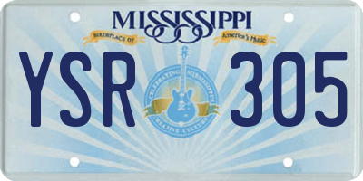 MS license plate YSR305