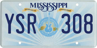 MS license plate YSR308