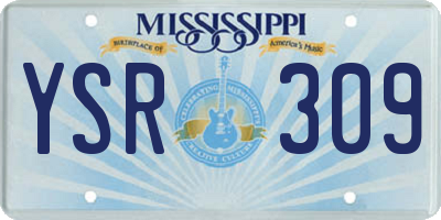 MS license plate YSR309