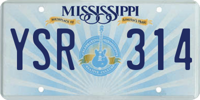 MS license plate YSR314