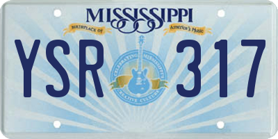 MS license plate YSR317