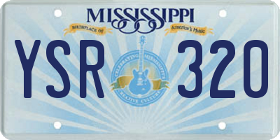 MS license plate YSR320