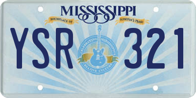 MS license plate YSR321