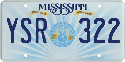 MS license plate YSR322