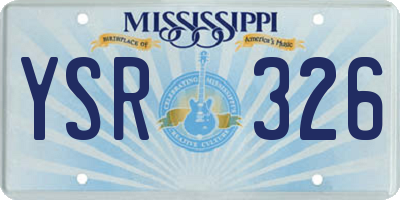 MS license plate YSR326