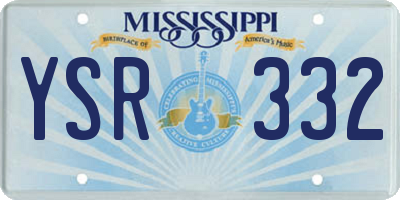MS license plate YSR332