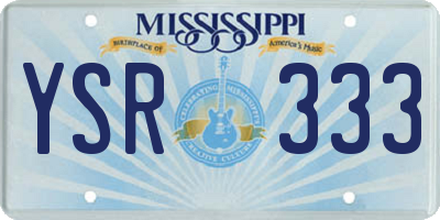 MS license plate YSR333