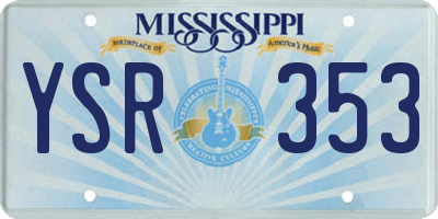 MS license plate YSR353