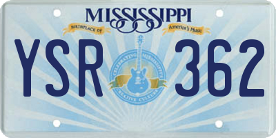 MS license plate YSR362