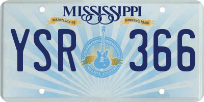 MS license plate YSR366