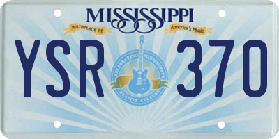 MS license plate YSR370