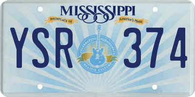 MS license plate YSR374