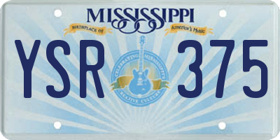 MS license plate YSR375
