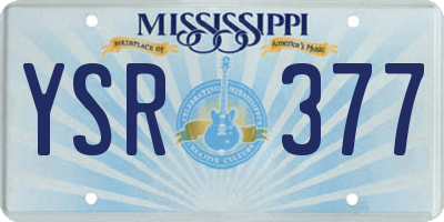 MS license plate YSR377