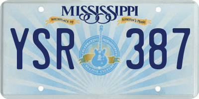MS license plate YSR387
