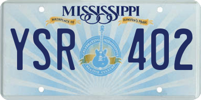 MS license plate YSR402