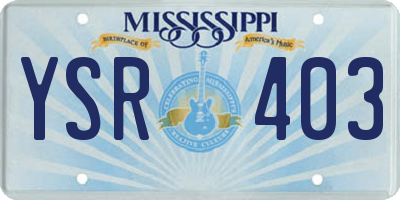 MS license plate YSR403