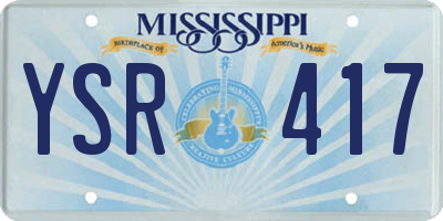 MS license plate YSR417