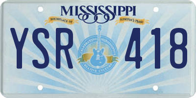 MS license plate YSR418