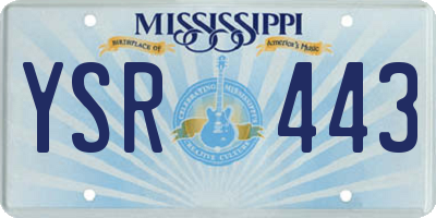 MS license plate YSR443